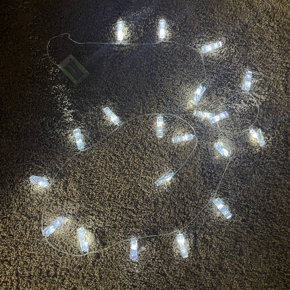LED lighted garland w/ clips